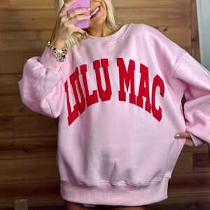 Lulu Mac Pink/Red Sweatshirt NWT